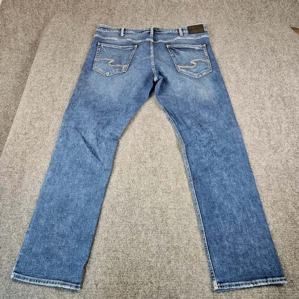 Silver Jeans Co Eddie Relaxed Fit Straight Leg Jeans Mens W42 L34 Blue Denim